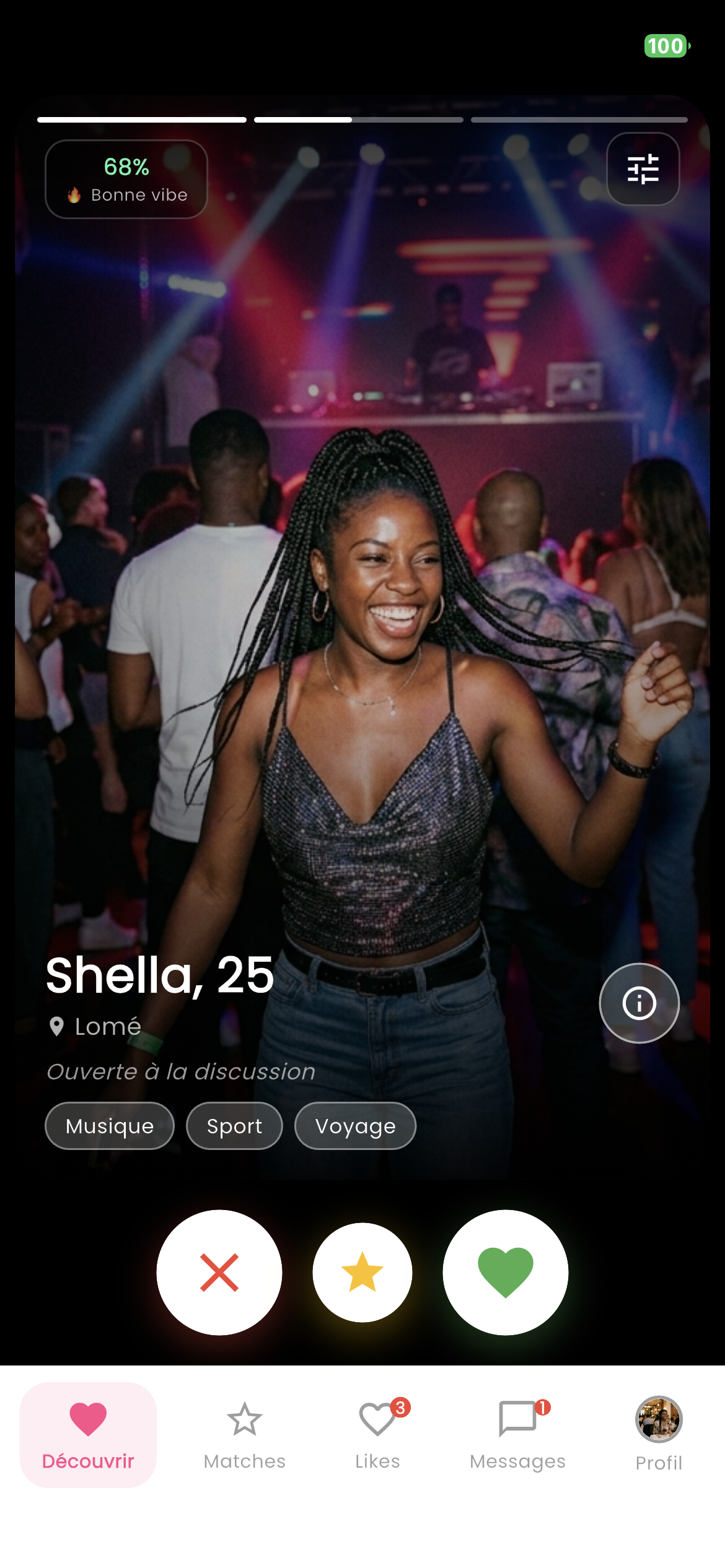 Écran découvrir Kiff Me